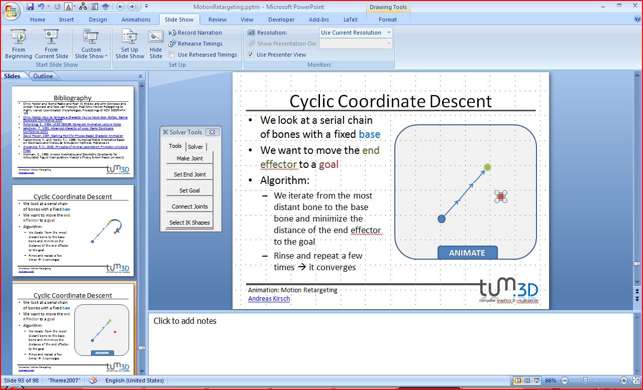 The IK Solver Tool Form